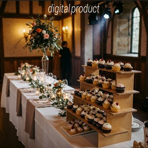 DIY 4-Tier Rustic Cupcake Stand: CNC Cut Files (PDF Guide)