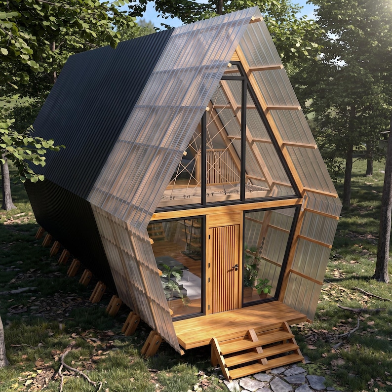 DIY Modern A-Frame Cabin Plans – Off-Grid Tiny House Blueprint (PDF) image 11