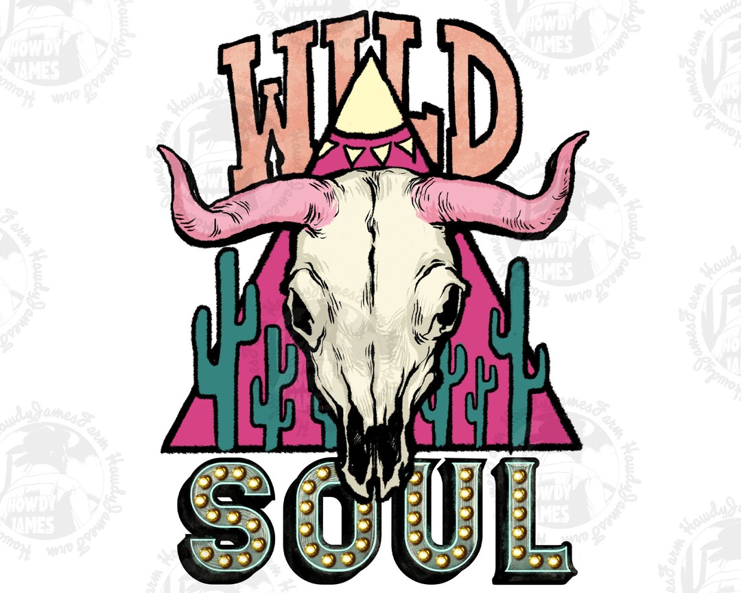 Wild Soul Bull Skull Png Sublimation Design Download Wild - Etsy