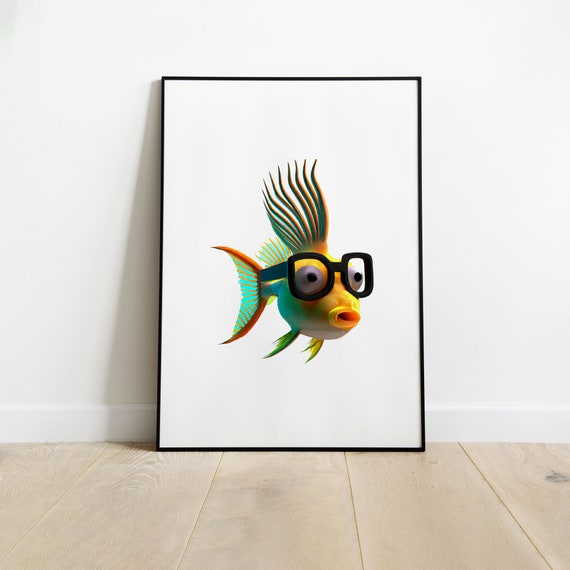 3D Render of a Fish Wearing Glasses a Mohawk. A Punk Fish. II - Etsy 3D Render of a Fish Wearing Glasses a Mohawk. A Punk Fish. II - Etsy