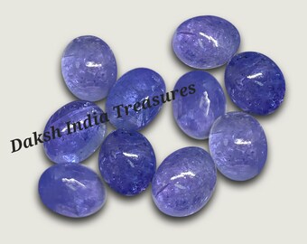 Natural Tanzanite Oval Cabochon Size 3x5MM To 8X10MM Tanzanite Oval Cabochon Flat Back Loose Gemstone for Jewelry Making Wholesale Lot