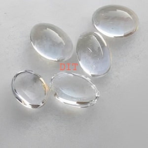 AAA White Topaz Oval Cabochon 3X5MM To 13X18MM Natural White Topaz Oval Cabochon Flat Back Loose Gemstone for Jewelry Making Wholesale Lot