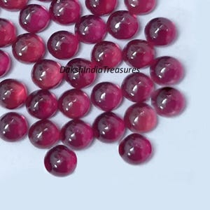 Ruby Round Cabochon Size 3X3MM To 10X10MM GF Ruby Round Flatback Cabochon Loose Gemstone Jewelry Making Wholesale Lot