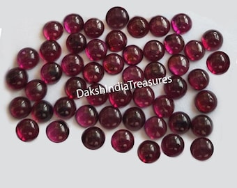 AAA Natural Rhodolite Garnet Round Cabochon Size 5X5MM To 10X10MM Rhodolite Garnet Round Flat back Cabochon Loose Gemstone Jewelry Making