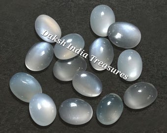 AAA Gray Moonstone Oval Cabochon Size 3X5MM To 15X20MM Natural Gray Moonstone Oval Cabochon Flat Back Loose Gemstone For Jewelry Making