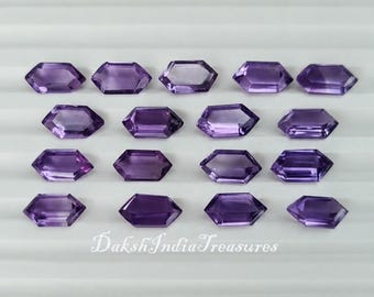 Natural AAA Purple Amethyst Long Hexagon Cut Faceted 5X10MM To 10X20MM Amethyst Hexagon Cut Calibrated Loose Gemstone Jewelry Making