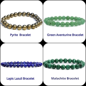 Natural Crystal Beaded Bracelets , Handmade Unisex Stretchy Bracelet , Gemstone Bracelets 8MM Round Beads Energy Bracelet For Gift