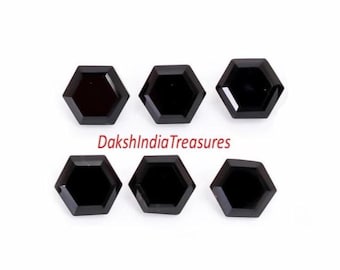 Natural AAA Black Onyx Hexagon Cut Faceted Size 5X5MM To 15X15MM Black Onyx Hexagon Cut Loose Gemstone Jewelry Making Wholesale Lot