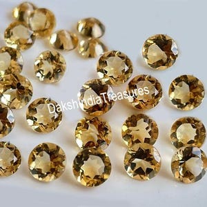 AAA Natural Citrine Round Faceted Cut Size 2x2mm To 12x12mm Citrine Round Cut Loose Gemstone For Making Jewelry Wholesale lot