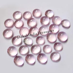 Natural AAA Rose Quartz Round Cabochon Size 3X3MM To 18X18MM Rose Quartz Round Flat Back Cabochon Loose Gemstone Wholesale Lot