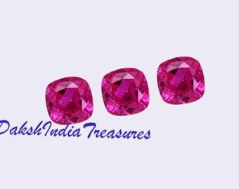 Lab Grown Pink Sapphire Cushion Faceted Cut 3X3MM To 8X8MM Pink Sapphire Cushion Cut Calibrated Loose Gemstone Jewelry Making Wholesale Lot