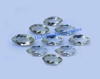 Améthyste verte naturelle AAA, taille marquise, à facettes : 3 x 6 mm à 10 x 20 mm, améthyste verte, taille marquise, calibrée, lot de gros de pierres précieuses en vrac