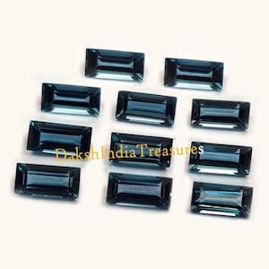 Natural AAA London Blue Topaz Baguette Cut Size 2X4MM To 5X10MM London Blue Topaz Baguette Cut loose Gemstone Jewelry Making Wholesale Lot