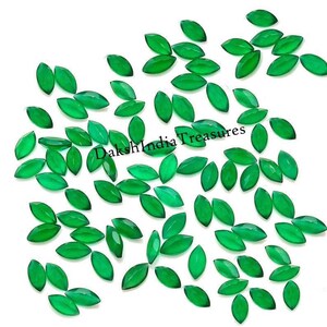 Lote al por mayor de piedras preciosas sueltas de ónix verde natural con corte marquesa facetado de 3 x 6 mm a 15 x 30 mm
