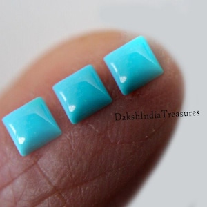 Natural AAA Arizona Turquoise Sleeping Beauty Square Cabochon Size 3X3MM To 10X10MM Arizona Turquoise Square Flat Back Loose Gemstone
