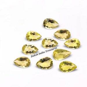 AAA Natural Lemon Quartz Pear Faceted Cut Size 3X5MM To 15X20MM Lemon Quartz Pear Cut Loose Gemstone For Making Jewelry Wholesale lot