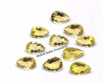 AAA Natuurlijke citroenkwartspeer gefacetteerd Afmeting: 3 x 5 MM tot 15 x 20 MM Citroenkwarts peer losse edelsteen voor het maken van sieraden Groothandel lot