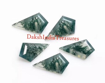 Natural AAA Moss Agate kite Shape Cut Faceted Size 5X10MM To 15X20MM Moss Agate kite Shape Cut Loose Gemstone Jewelry Making Wholesale Lot