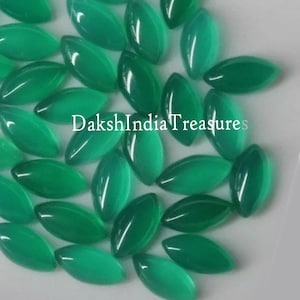 Lote de cabujón de ónix verde marquesa natural AAA de 3 x 6 mm a 15 x 30 mm, piedra preciosa suelta con reverso plano, para fabricación de joyas.