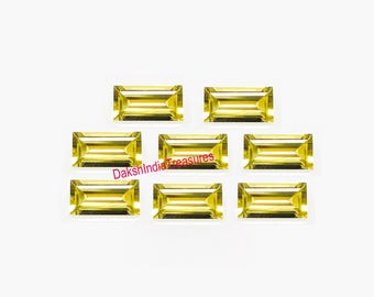 Labor Gezüchtete gelbe Saphir Baguette Facettierte Größe 2 x 4 MM bis 4 x 8 MM Saphir Baguette Cut Lose Edelstein Schmuck machen Großhandel Lot