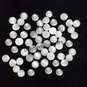 AAA Natural White Moonstone Round Cabochon Size 3X3MM To 15X15MM White Moonstone Flat back Loose Gemstone for Jewelry Making Wholesale Lot