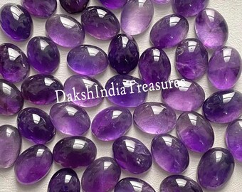 AAA Natural Amethyst Oval Cabochon Size 3X5MM To 15X20MM Purple Amethyst Oval Flat Back Cabochon Loose Gemstone for Jewelry Making Wholesale
