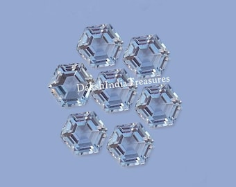 Natural AAA Rock Crystal Quartz Hexagon Cut Faceted Size 5X5MM To 15X15MM Clear Quartz Hexagon Cut Loose Gemstone Wholesale Lot