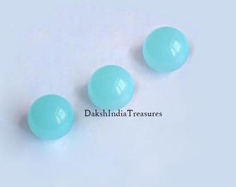 Natural AAA Aqua Chalcedony Round Smooth Ball Size 5X5MM To 15X15MM Aqua Chalcedony Round Sphere Loose Gemstone Jewelry Making Wholesale Lot