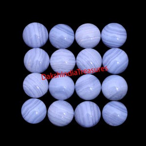 AAA Natural Blue Lace Agate Round Cabochon Size 3X3MM To 15X15MM Blue Lace Agate Flat Back Loose Gemstone for Making Jewelry Wholesale Lot