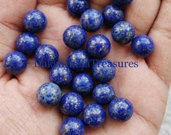 Natural Lapis Lazuli Round Smooth Ball 9MM Undrilled 2PCS Loose Gemstone Sphere Beads for Jewelry Making Wholesale