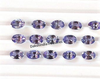 Tanzanite naturelle AAA taillée à facettes, taille 3 x 5 mm à 8 x 10 mm Tanzanite ovale, taille calibrée, fabrication de bijoux en pierres précieuses en vrac, lot en gros