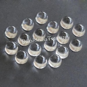 Natural AAA Rock Crystal Quartz Bullet Shape Cabochon Size 5X5MM To 12X12MM Clear Quartz Bullet Flat Back Cabochon Loose Gemstone Wholesale