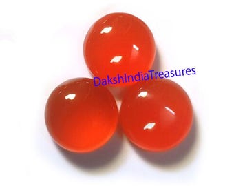Pietra preziosa naturale di corniola a cabochon rotondo per la creazione di gioielli (5 x 5 mm - 15 x 15 mm)