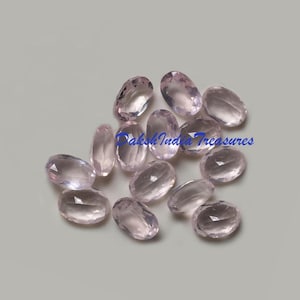 Natural AAA Rose Quartz Oval Faceted Cut Size 3X5MM To 15X20MM Rose Quartz Oval Cut Calibrated Loose Gemstone Jewelry Making Wholesale Lot