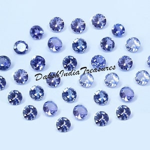 AAA Natural Tanzanite Round Faceted Cut Size 2X2MM To 8X8MM Tanzanite Round Cut Calibrated Loose Gemstone Jewelry Making Wholesale Lot