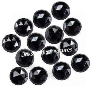 Natural AAA Black Onyx Round Rose Cut 3X3MM To 15X15MM Black Onyx Round Rose Cut Faceted Loose Gemstone Jewelry Making Wholesale Lot