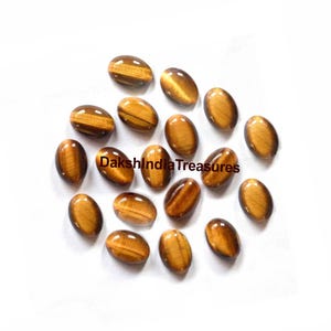 Natural AAA Tiger Eye Oval Cabochon Size 3X5MM to 15X20MM Tiger Eye Oval Flat Back Cabochon Loose Gemstone For Jewelry Making Wholesale Lot
