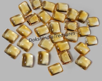 Natuurlijke AAA citrien rechthoek cabochon grootte 3 x 5 mm tot 10 x 12 mm citrien rechthoekig platte achterkant losse edelsteen sieraden maken groothandel veel