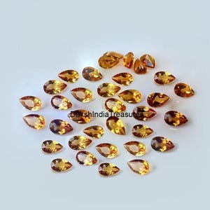 Natural AAA Citrine Pear Cut Faceted Size 3X5MM To 12X16MM Citrine Pear Cut Loose Gemstone Jewelry Making Wholesale Lot