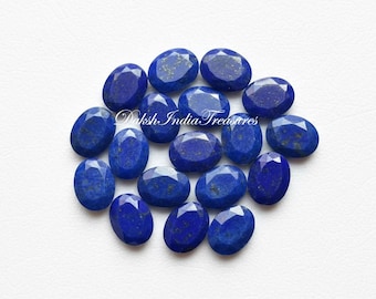 13x18mm Natural Egyptian Blue Lapis Lazuli Flat Oval Loose Beads - 15 Inch Strand