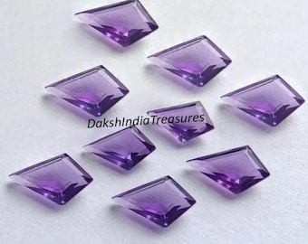 天然 AAA パープルアメジスト カイトシェイプカット サイズ 5 x 8 MM ～ 15 x 20 MM アメジスト カイトカット ファセットルースジェムストーン ジュエリー製作 卸売ロット