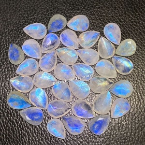 Natürlicher Regenbogen Mondstein Pear Cut 3 x 5 MM Bis 10 x 14 MM Blau Auffälliger Mondstein Facettierte Pear Cut Lose Edelstein Schmuck machen Großhandel Lot