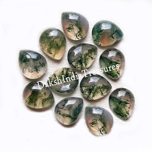 Natürliche AAA Moos Achat Birne Cabochon Größe 3 x 5 MM Bis 15 x 20 MM Moos Achat Flache Rückseite Cabochon Lose Edelstein Schmuck machen Großhandel Lot