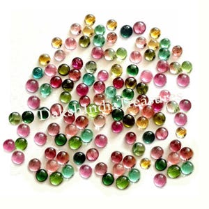 AAA Natural Multi Tourmaline  Round Cabochon Size 3X3MM To 10X10MM Multi Tourmaline Round Flat back Cabochon Loose Gemstone Jewelry Making