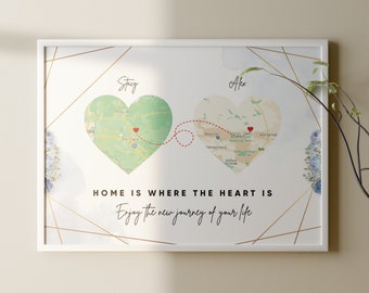 Long Distance Boyfriend Gift | Personalized Long distance gift | Love Map | Wedding Anniversary Present Digital Print