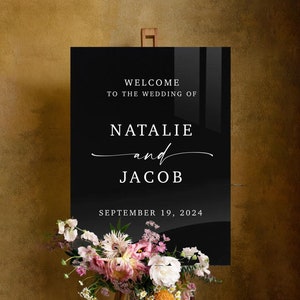 Wedding Welcome Sign, Modern Wedding Sign, Black Acrylic Wedding Welcome Sign, Black acrylic, Modern Wedding Decor, Wedding Signs Acrylic
