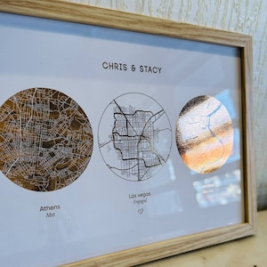 Cadeau pour elle - Cadeau imprimé personnalisé, fiancés et mariés pour elle - Carte multi-emplacements, cadeau d'anniversaire de mariage pour elle, Noël