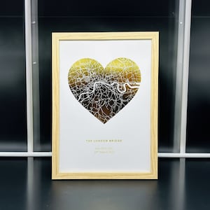 Benutzerdefinierter Folien-Herzkartendruck, personalisiertes Geschenk für sie - überall Personalisierter Kupfer-, Gold-, Silber- oder Roségoldfolien-Kartendruck