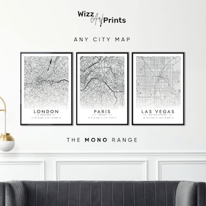 Custom Map Prints, Any Location/City Maps, Monochrome City Print, City Map, City Map Poster, Map Print Poster, Custom Maps, Digital Prints