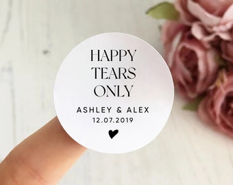 Happy Tears only - Wedding Tissue Stickers - Wedding Tissue Stickers - For Your Happy Tears - Wedding Tissue Labels - Wedding Stationery